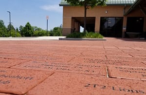 Inscribed bricks in front of the canine development center