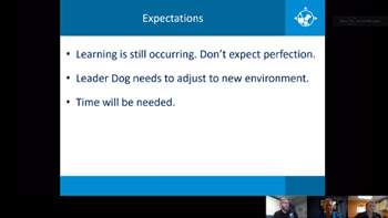 Screenshot of Supporting a Leader Dog Client after Training